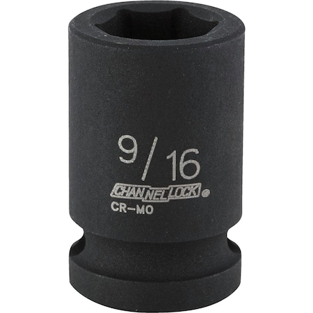 Channellock 1/2 In. Drive 9/16 In. 6-Point Shallow Standard Impact Socket 313165